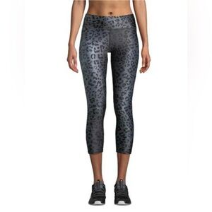 Terez Gray and Black Cheetah Print Cropped Leggings, size S.